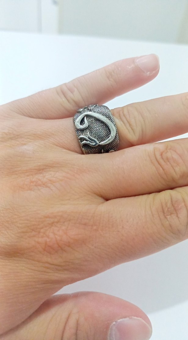 Erkek Gri Minimalist Yüzük - Görsel 4