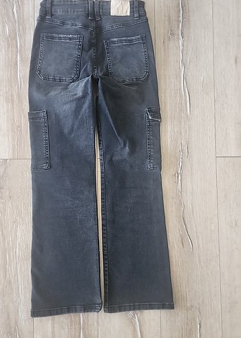 Zara Siyah Bol Kesim Çocuk Kot Pantolon