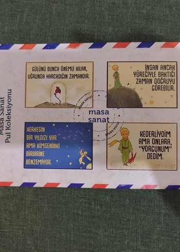 Küçük Prens Temalı Çocuk Kitabı Postası Pul Koleksiyonu