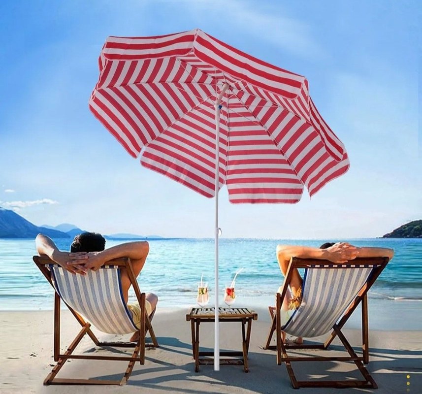 Renkli Kırmızı Çizgili Erkek Şemsiye - Görsel 2