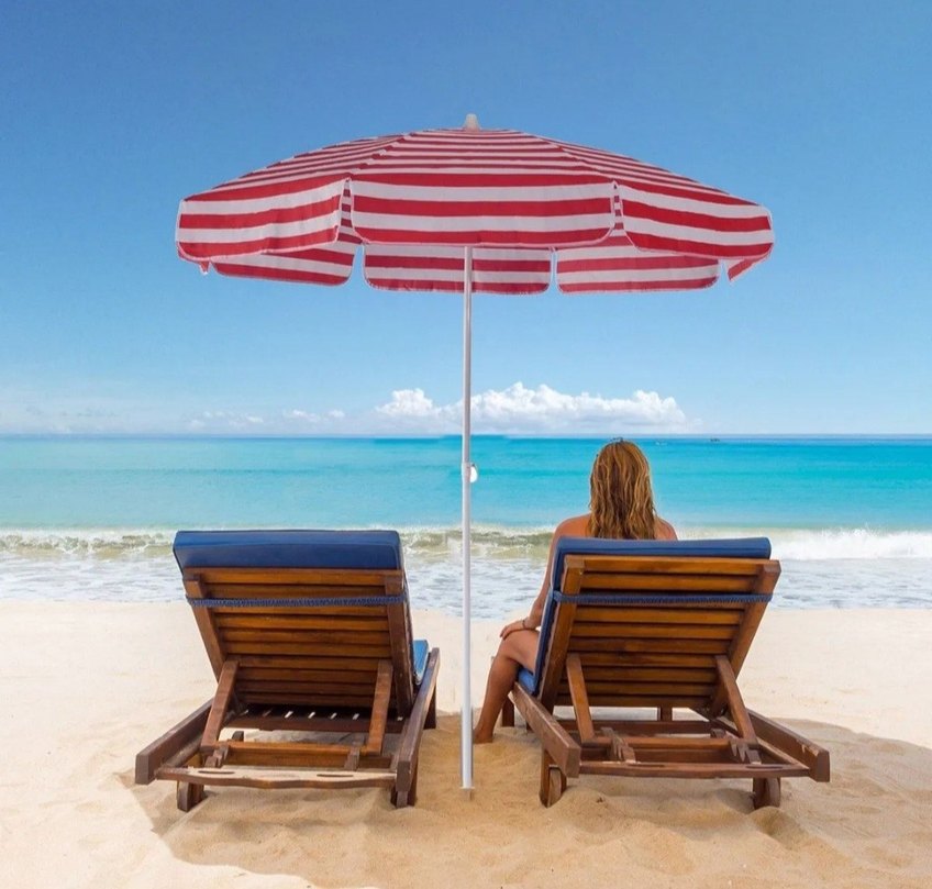 Renkli Kırmızı Çizgili Erkek Şemsiye - Görsel 4