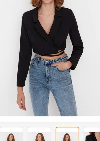 Crop blazer ceket