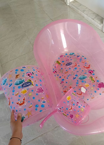 Beden pembe Renk e bebek sıfır küvet seti