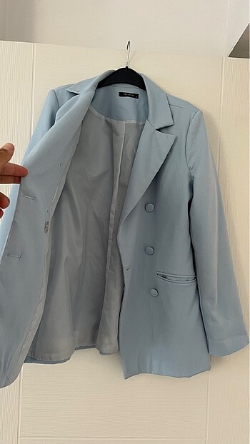 Mavi kadın ceket - Görsel 2