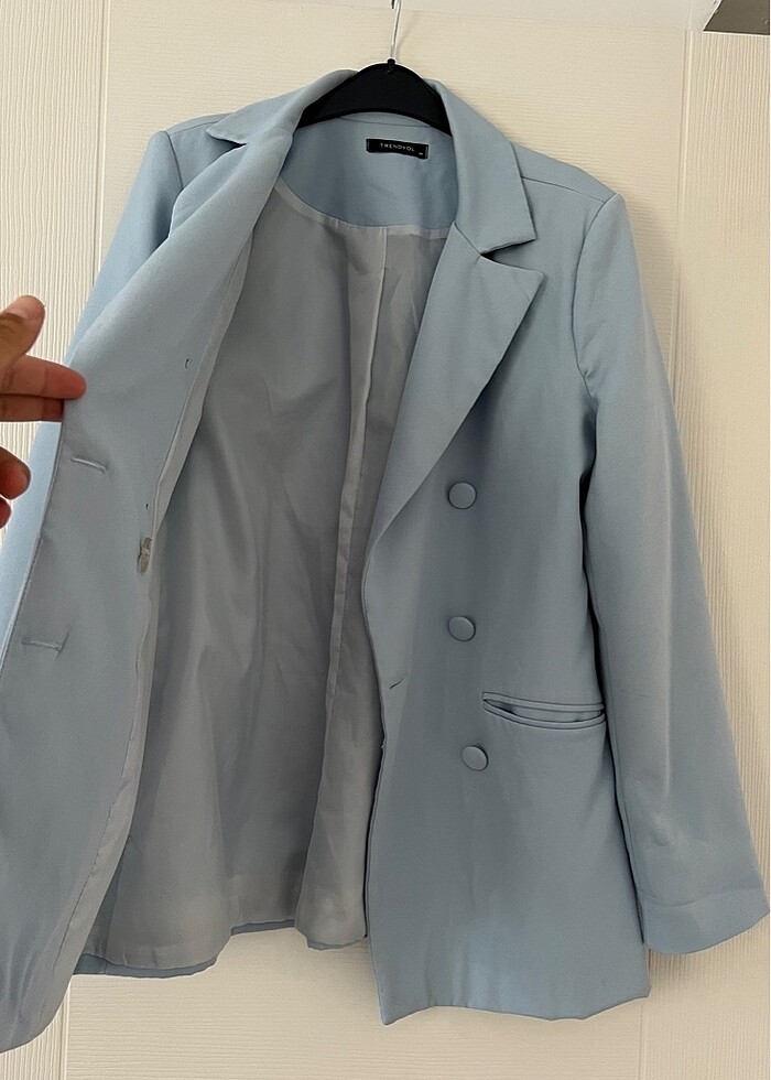 Mavi kadın ceket - Görsel 2