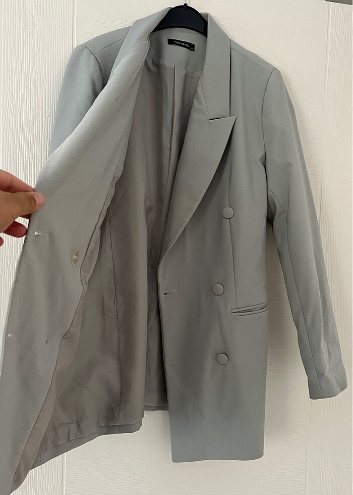 Şık Gri Trendyol Blazer Ceket - Görsel 2