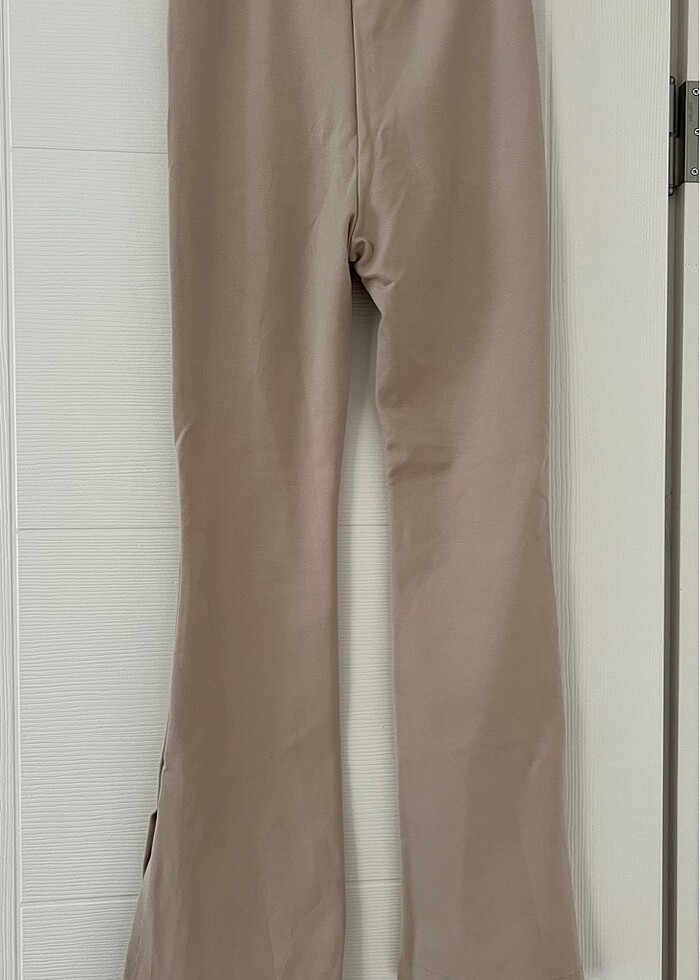 Krem likralı kumaş pantolon - Görsel 3