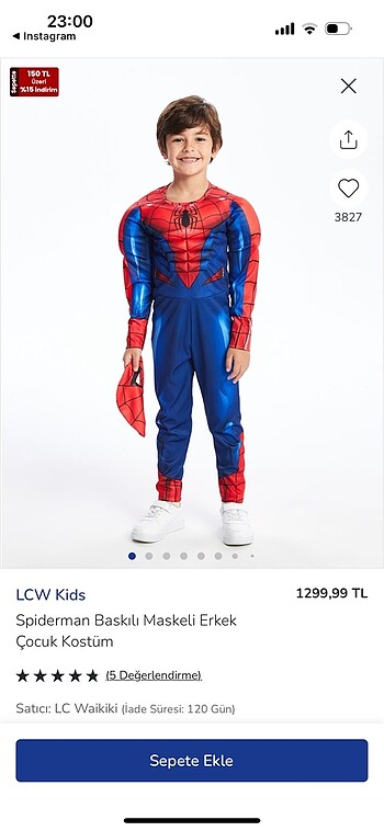 LC Waikiki Spiderman kostüm