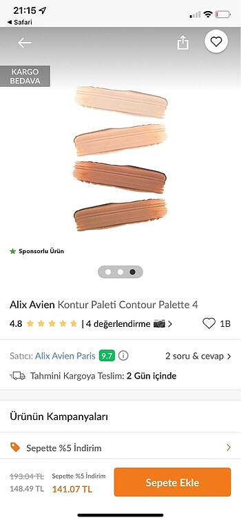 Beden Alix avien kontur paleti