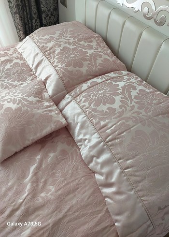 Pembe Nakışlı çif kişilik  Yatak Örtüsü - Görsel 14