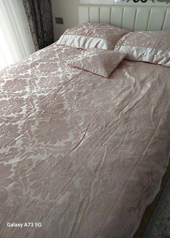 Pembe Nakışlı çif kişilik  Yatak Örtüsü - Görsel 13