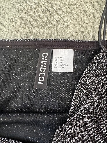 xs Beden gri Renk H&M parıltılı crop