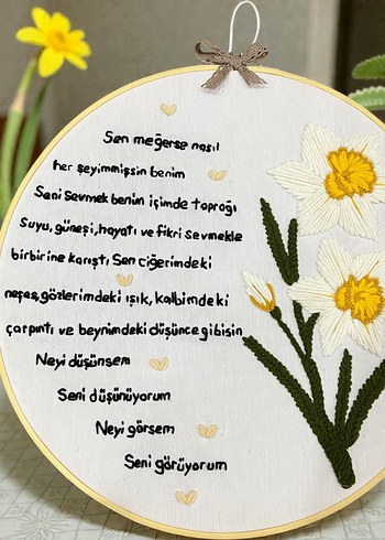 El Nakışlı punch Çiçekli Şiir Panosu - Görsel 2