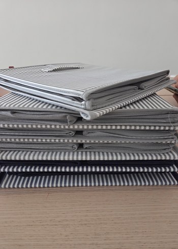 Gri Çizgili Dolap Düzenleyici Seti - Görsel 7