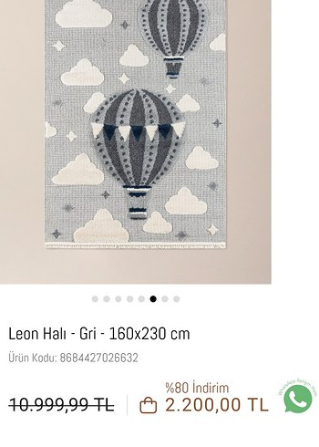 Leon Gri Çocuk Halısı 160x230 cm - Görsel 4