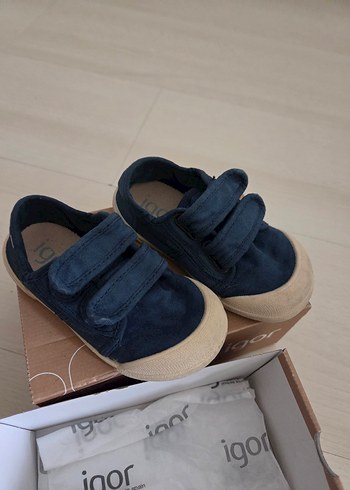 Çocuk Keten Kumaş Mavi Spor Ayakkabı - Görsel 2