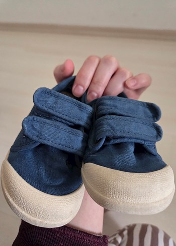 Çocuk Keten Kumaş Mavi Spor Ayakkabı - Görsel 5