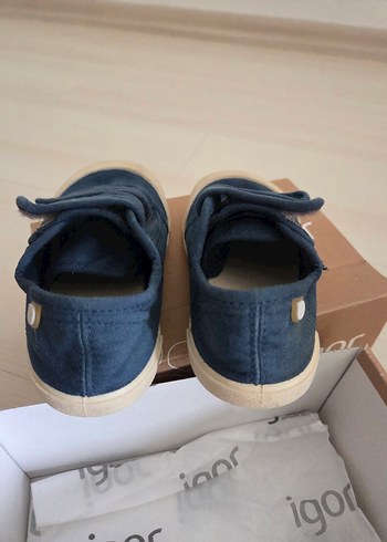 Çocuk Keten Kumaş Mavi Spor Ayakkabı - Görsel 3