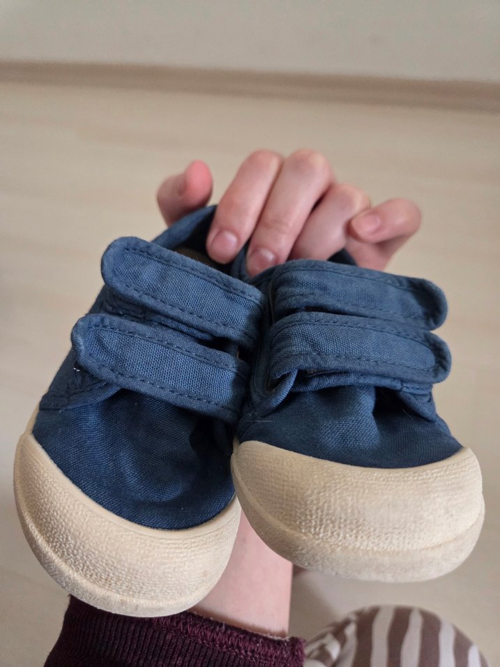 Çocuk Keten Kumaş Mavi Spor Ayakkabı - Görsel 5