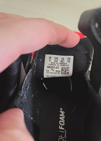 Çocuk Siyah Puma Spor Ayakkabı - Görsel 7