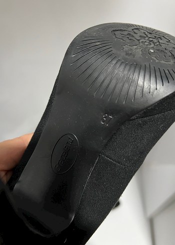 Pembe İç Detaylı Siyah Platform Topuklu Stiletto - Görsel 3