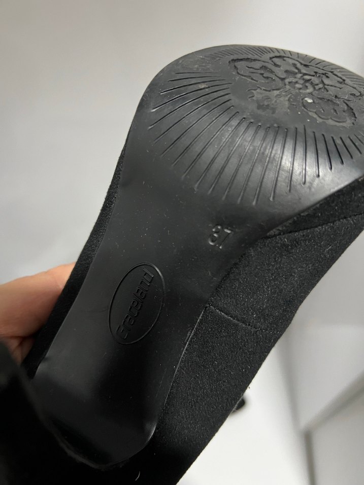 Pembe İç Detaylı Siyah Platform Topuklu Stiletto - Görsel 3