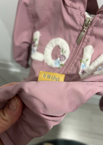 Kız Çocuk Kapüşonlu Nakışlı Fermuarlı Ceket Yağmurluk - Görsel 3