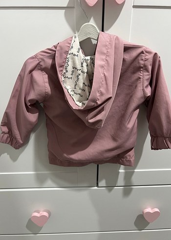 Kız Çocuk Kapüşonlu Nakışlı Fermuarlı Ceket Yağmurluk - Görsel 2