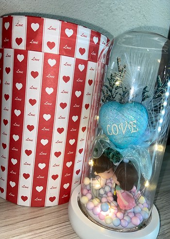 Turkuaz Pastel Aşk Figürlü Dekoratif Biblo - Görsel 3