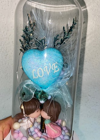 Turkuaz Pastel Aşk Figürlü Dekoratif Biblo - Görsel 5