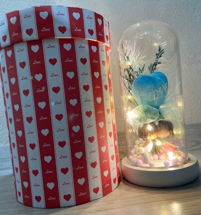 Turkuaz Pastel Aşk Figürlü Dekoratif Biblo - Görsel 4