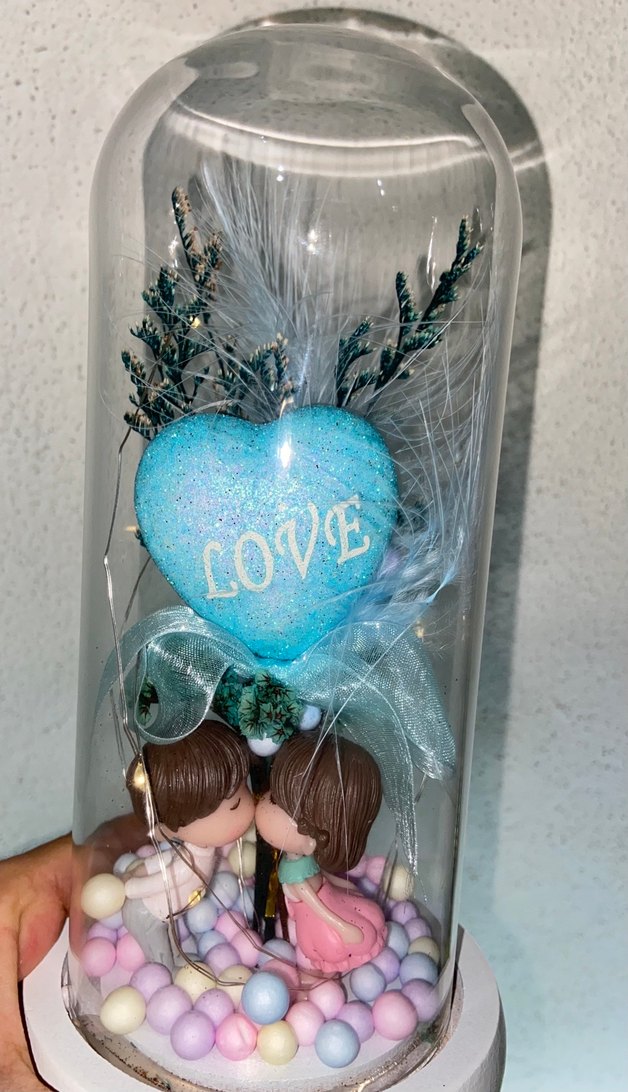 Turkuaz Pastel Aşk Figürlü Dekoratif Biblo - Görsel 5