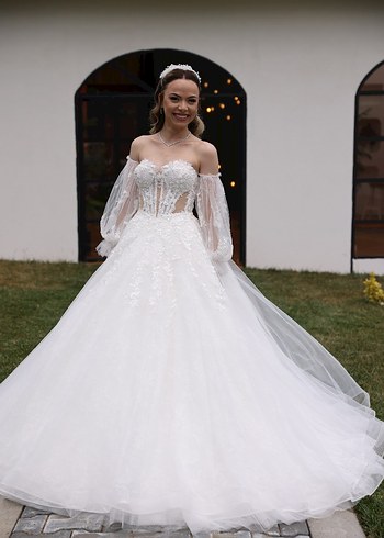 Özel tasarım Gelinlik 34/36 beden uyumlu - Görsel 9