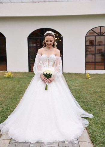 Özel tasarım Gelinlik 34/36 beden uyumlu - Görsel 4