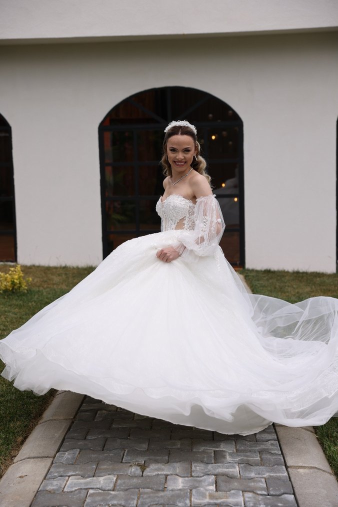 Özel tasarım Gelinlik 34/36 beden uyumlu - Görsel 3