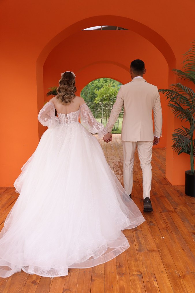 Özel tasarım Gelinlik 34/36 beden uyumlu - Görsel 5