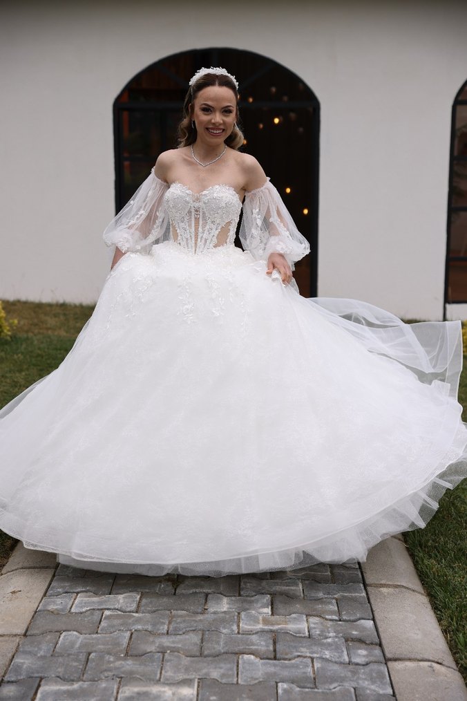 Özel tasarım Gelinlik 34/36 beden uyumlu - Görsel 2