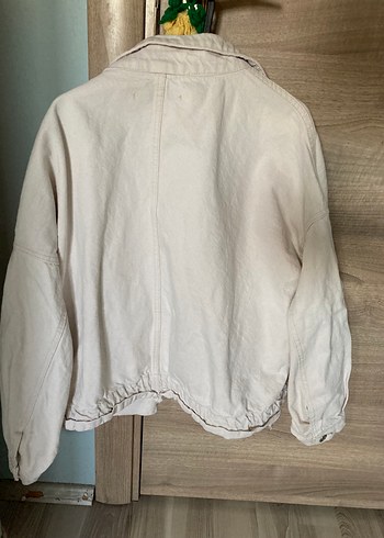 Zara Düğmeli Beyaz Kadın Keten Ceket