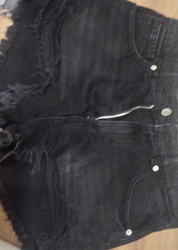 36 Beden gri Renk Gri Yırtık Mini zara şortlar