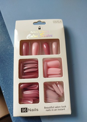 Pastel Pembe Takma Tırnak Seti 96 Parça
