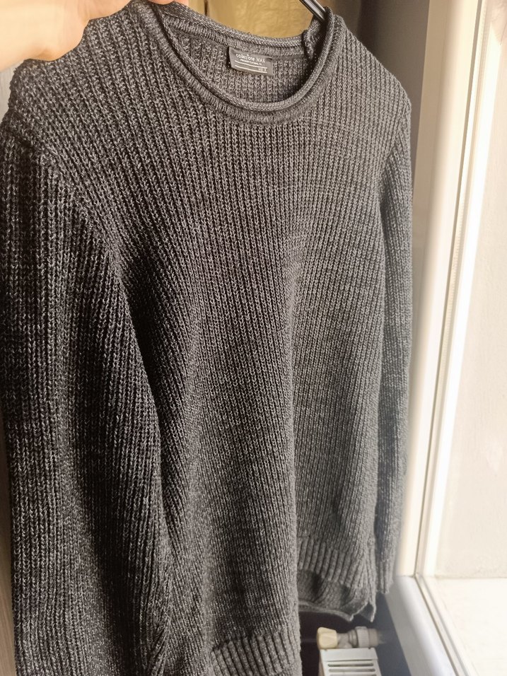 Gri Kadın Triko Kazak Uzun Kollu - Görsel 2