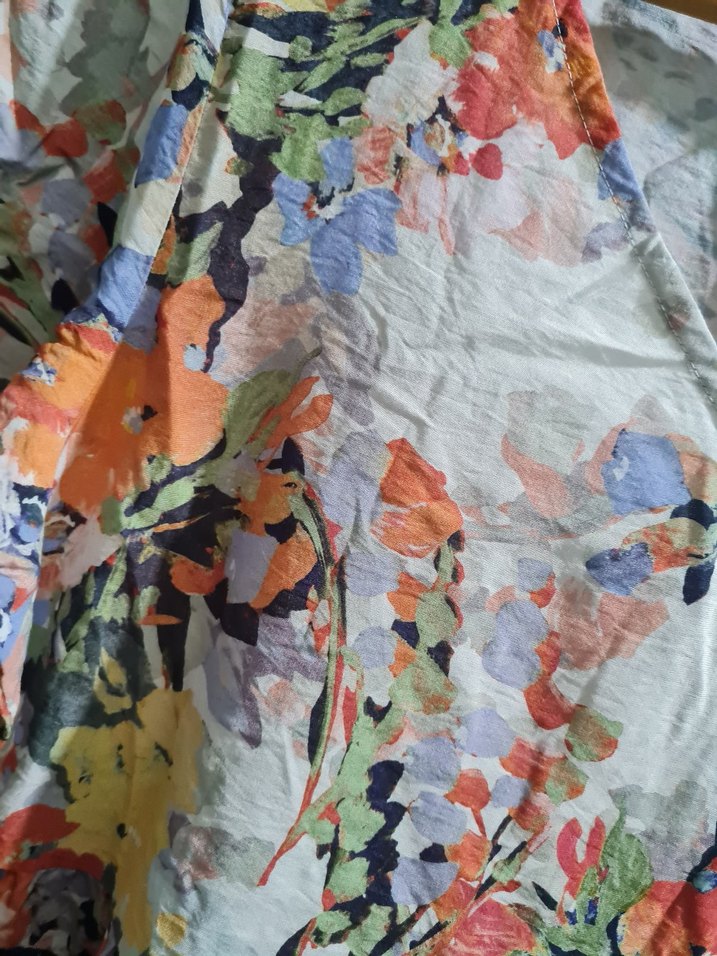 Kadın Çok Renkli V Yaka Midi Elbise - Görsel 3