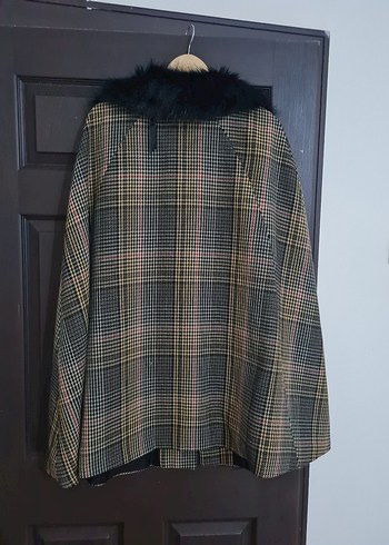 Kürk Detaylı Ekose Desenli Kadın Kaban - Görsel 5