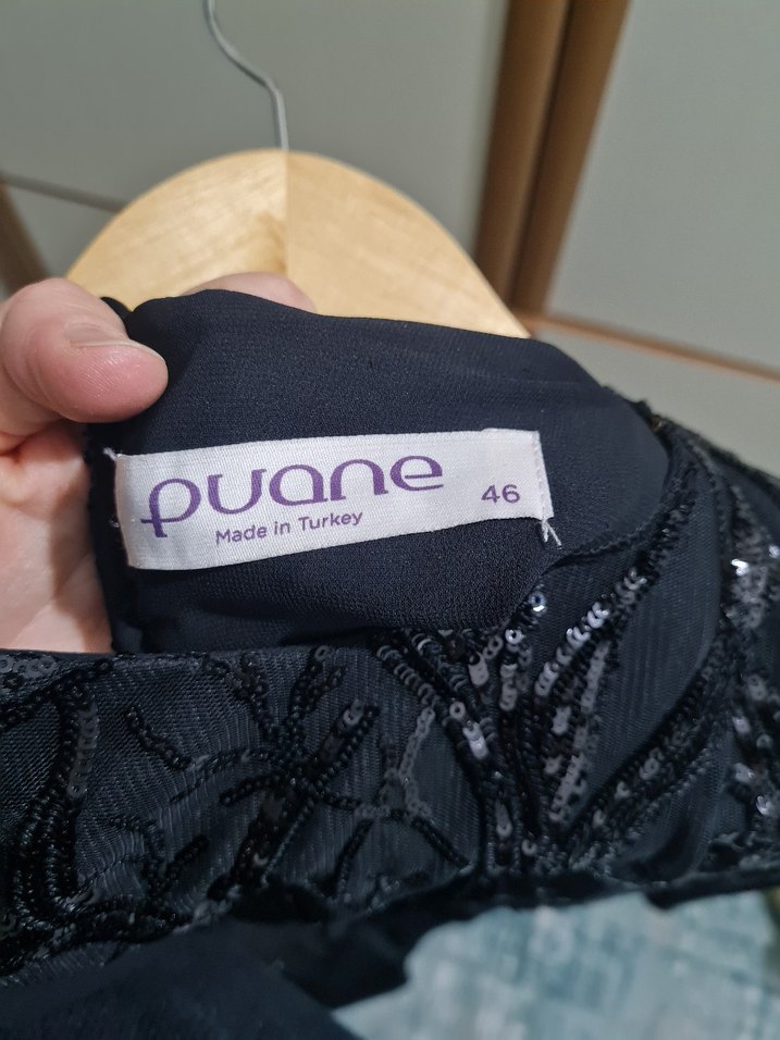 Siyah Uzun Kollu Drapeli Kadın Elbise - Görsel 5