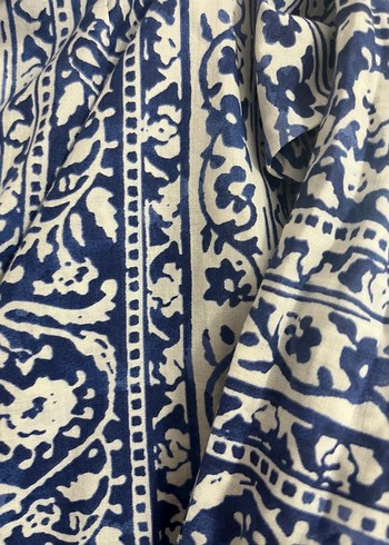 Bohem Desenli Mavi Hamile Midi Etek - Görsel 5