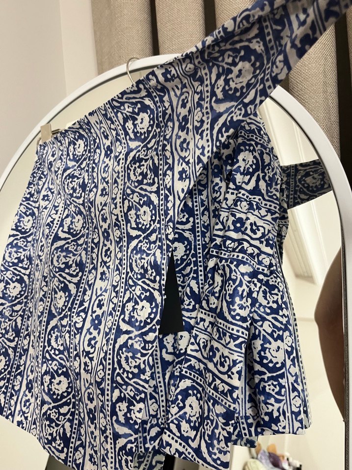 Bohem Desenli Mavi Hamile Midi Etek - Görsel 4