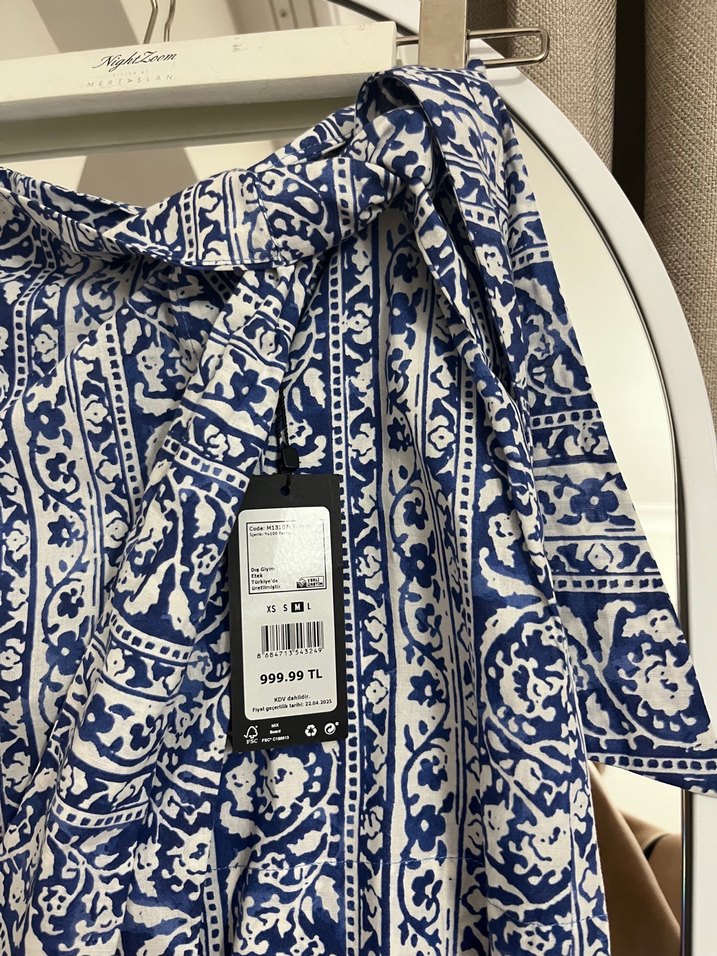 Bohem Desenli Mavi Hamile Midi Etek - Görsel 2