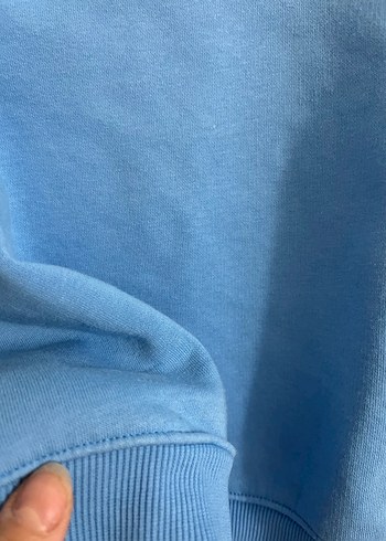 s Beden mavi Renk Mavi Kadın Sweatshirt, Bisiklet Yaka, Rahat Kesim