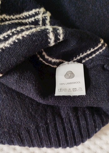 Erkek Çok Renkli kuzu Yünü Kazak - Görsel 7