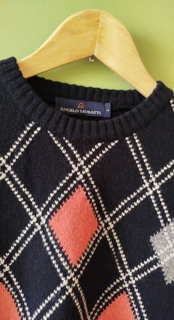 Erkek Çok Renkli kuzu Yünü Kazak - Görsel 2